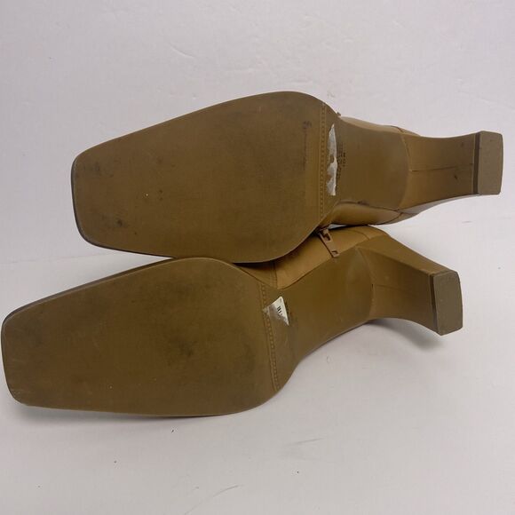 MARKON Women’s Ankle Boots Sz 10M Beige Side Zip 3.25in Heel Square Toe - Picture 8 of 8